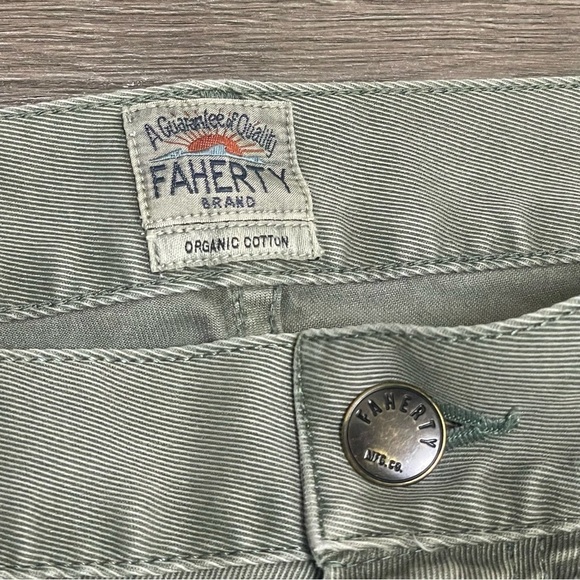 Faherty Pants Mens Comfort Twill 5-Pocket 2.0 Slim Straight Surplus Green Sz 40 - Picture 5 of 12